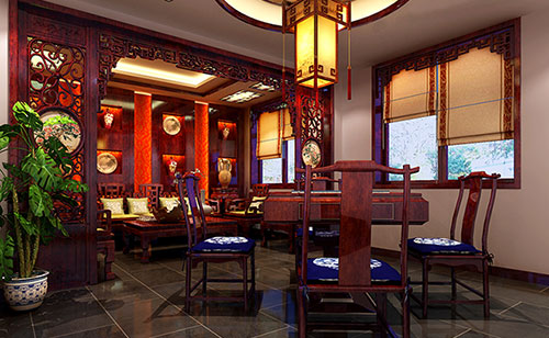 涵江古典中式风格茶楼包间设计装修效果图